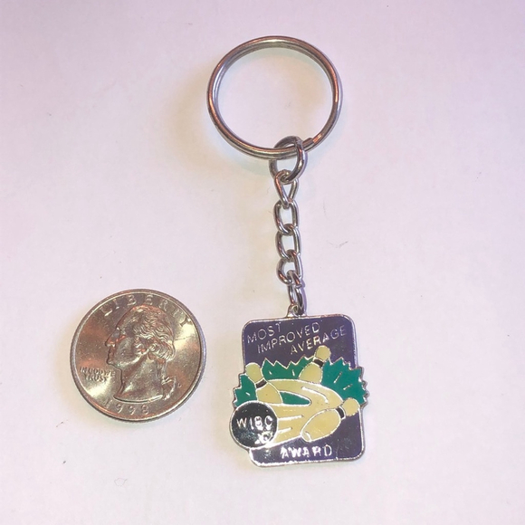 WIBC Most Improved Average Bowling Award Keychain with Pins Design - Picture 2 of 4